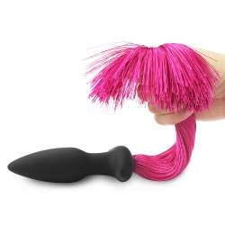 Plug em Silicone com Cauda Rosa