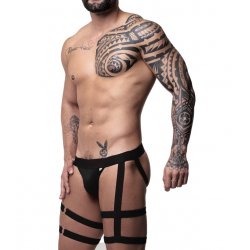 Jockstrap Preta com Ligas Duplas