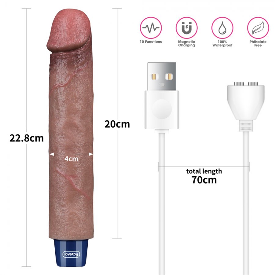 Foto do produto Pênis com Vibro em Silicone Platinum  22,5 x 4cm