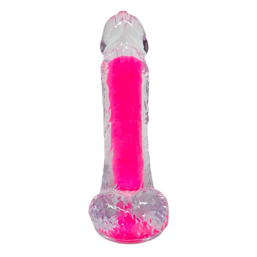 Foto do produto Pênis Transparente com Detalhe Pink - 20x4cm