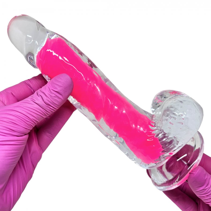 Foto do produto Pênis Transparente com Detalhe Pink - 20x4cm