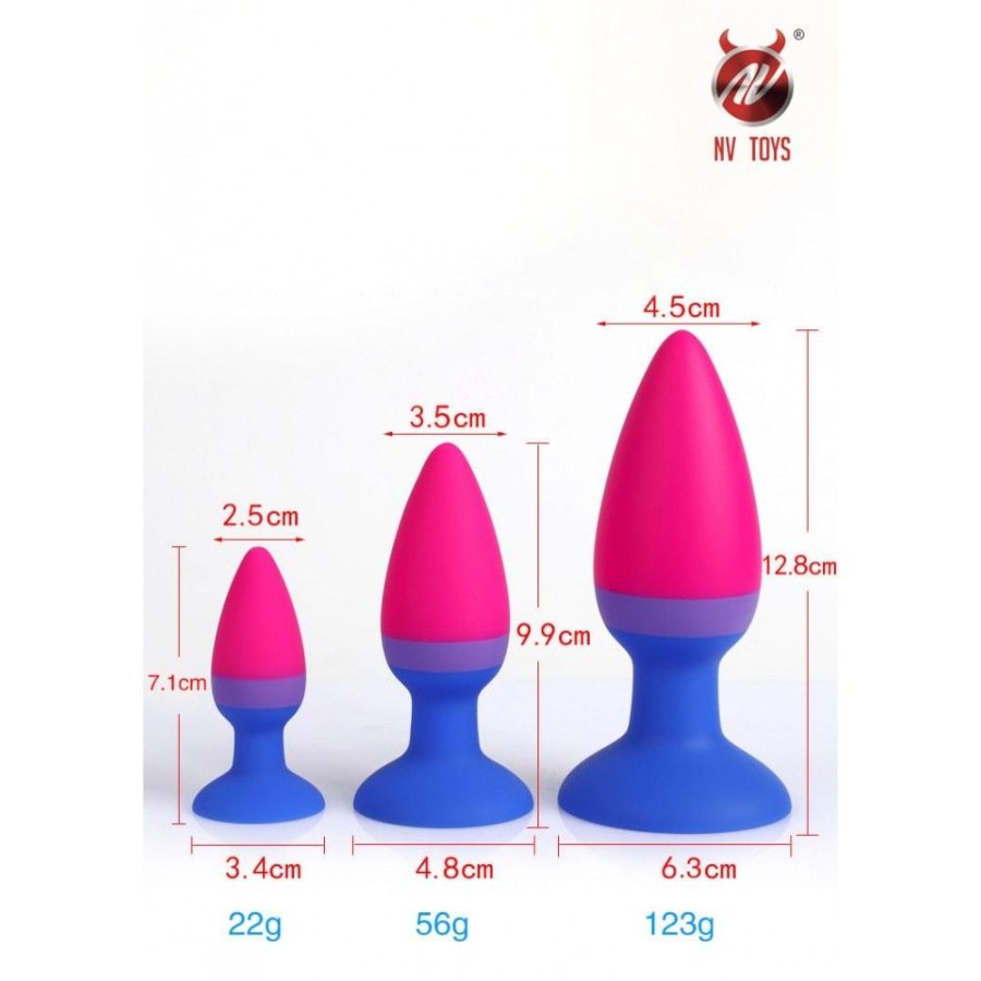 Foto do produto Kit com 3 Plugs em Silicone com Ventosa