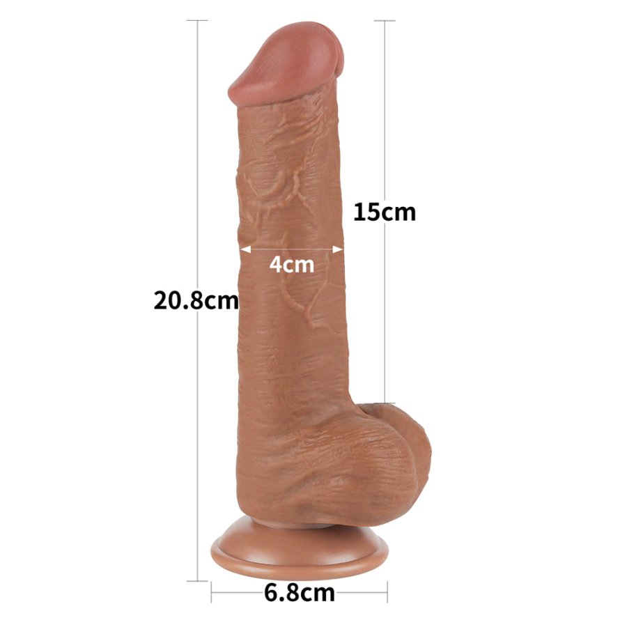 Foto do produto Peter - Pênis Dupla Camada 18 x 4,5cm (Marrom)