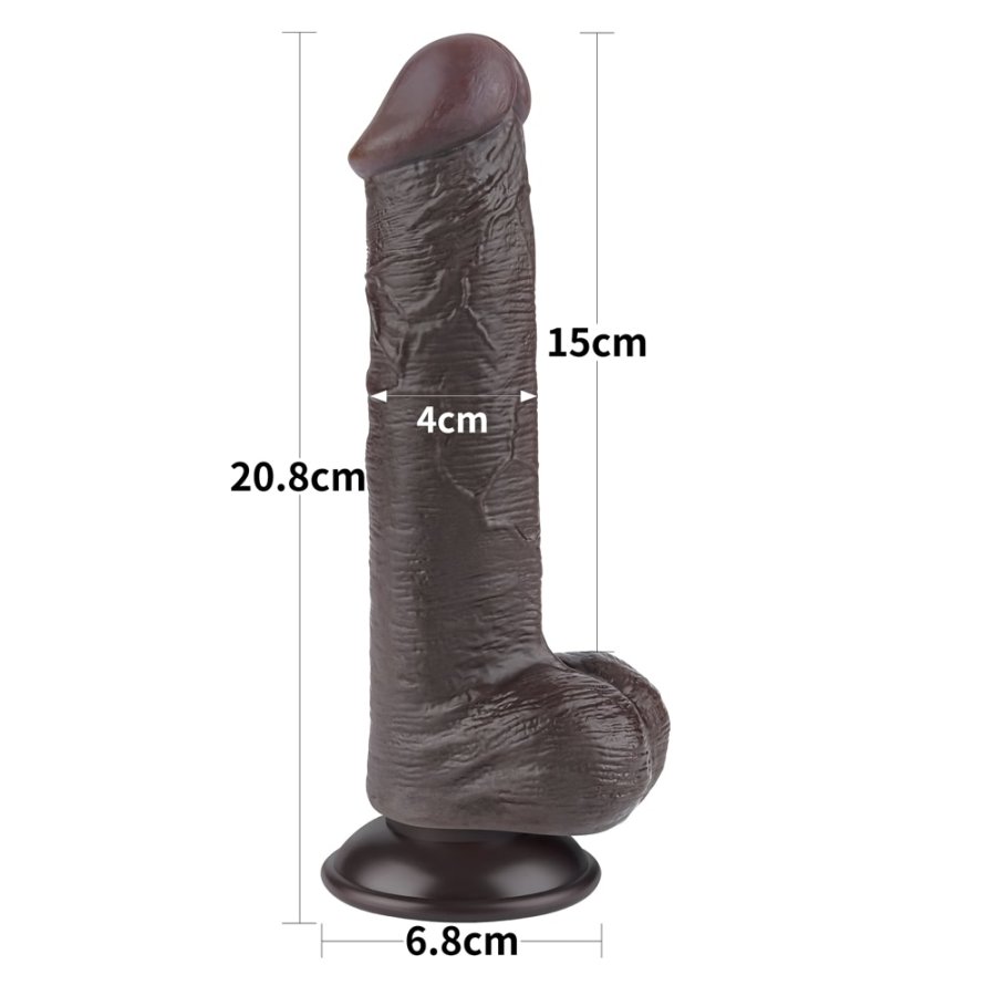 Foto do produto Peter - Pênis Dupla Camada 18 x 4,5cm (Chocolate)