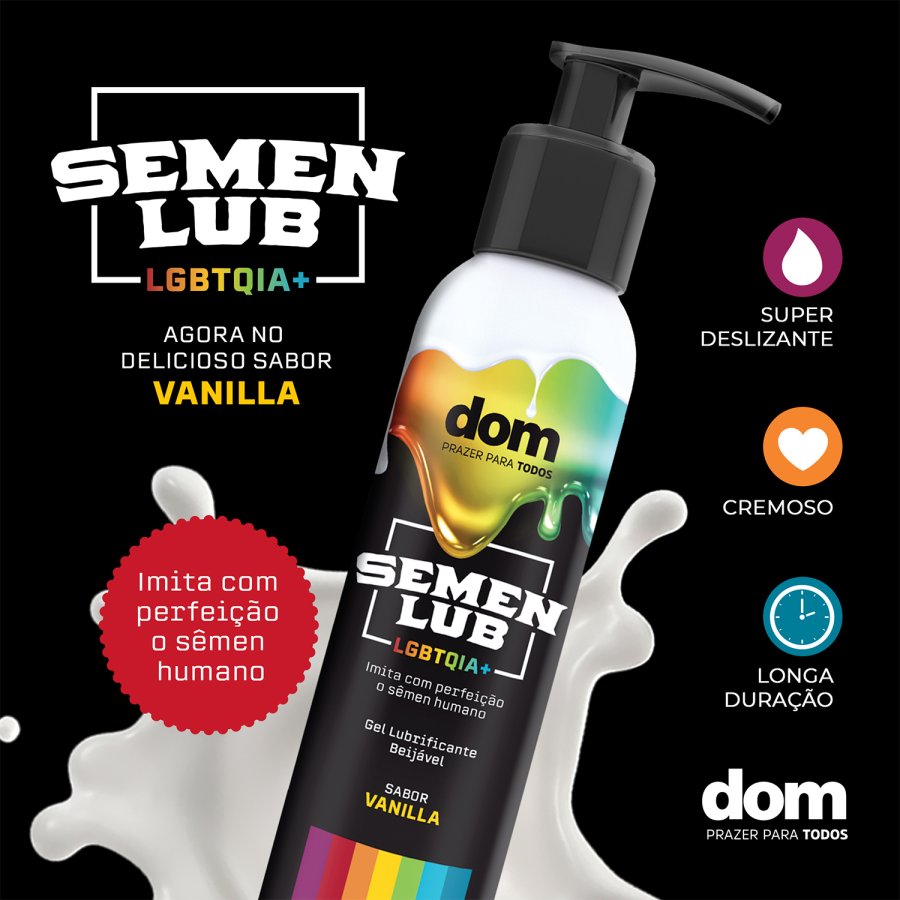 Foto do produto Kit Pride: Pênis 20 x 4,5cm + Lubrificante Semen Vanilla 100g
