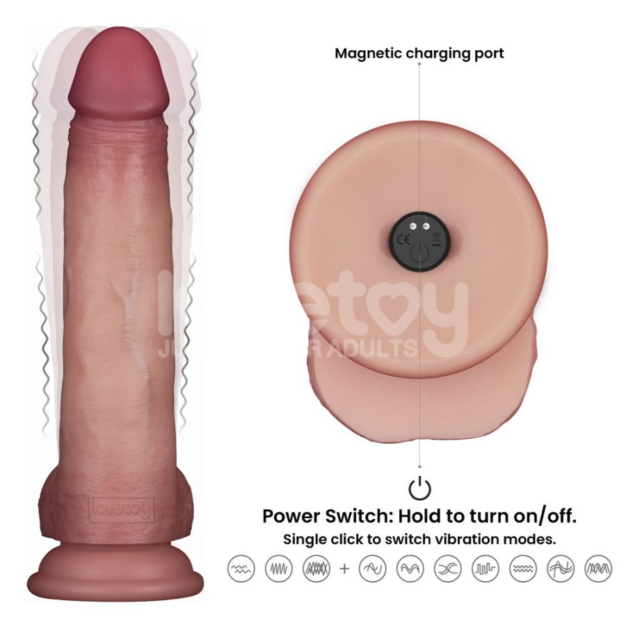 Foto do produto Pênis Dupla Camada em Silicone HD com Vibração 19 x 4,5cm