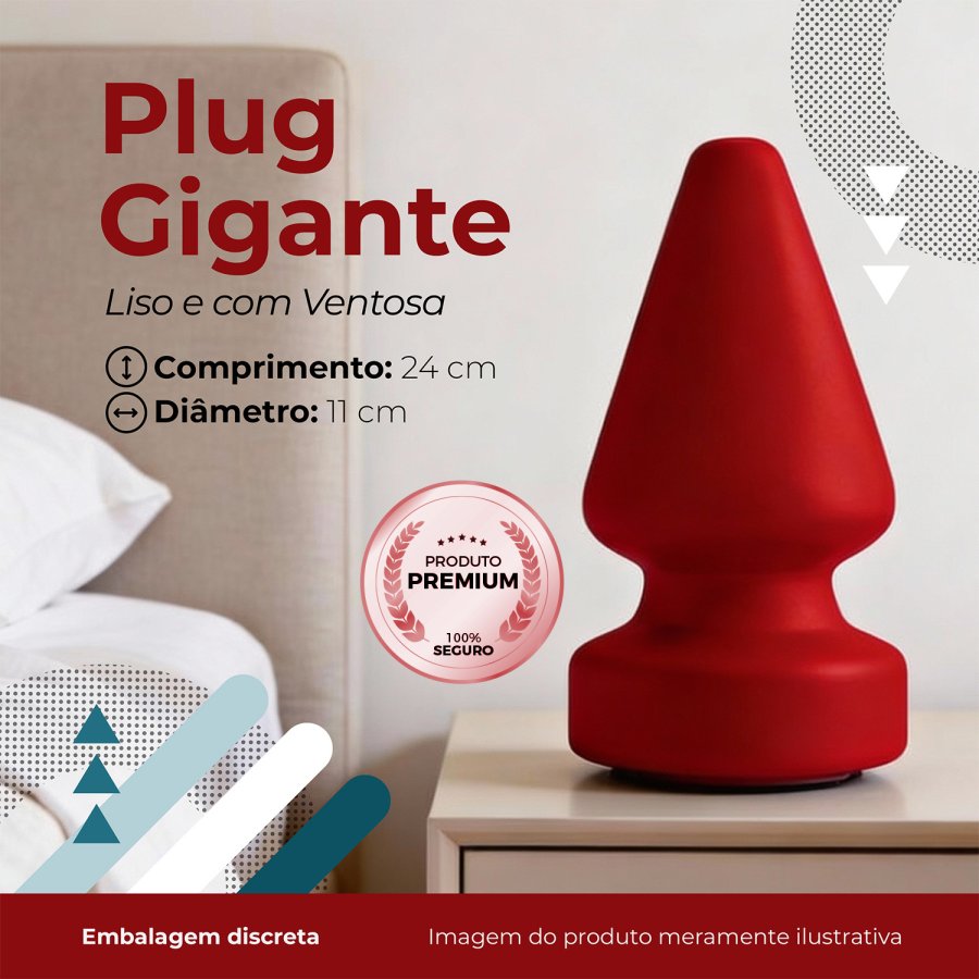 Foto do produto Plug Gigante Liso Com Ventosa - 24x11cm